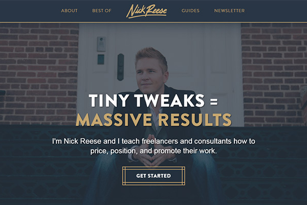 Portfolio example: Nick Reese website design